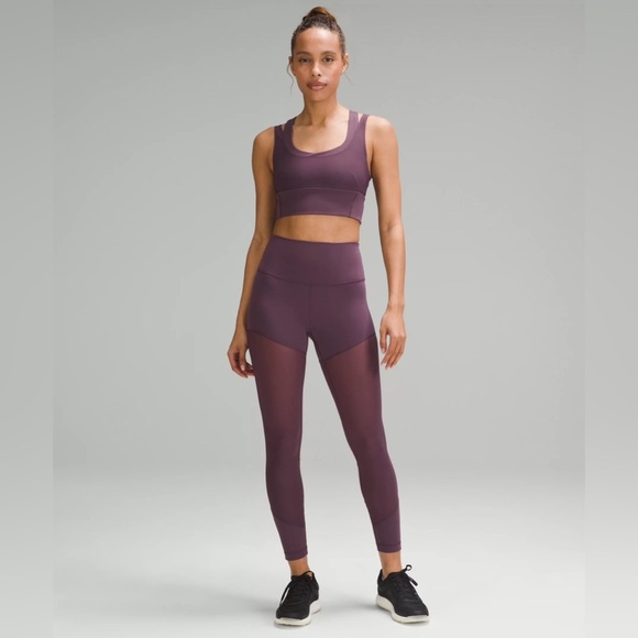 Lululemon Wunder Mesh Train Layered Sports Bra in Grape Thistle Purple Size 2 - Picture 8 of 9